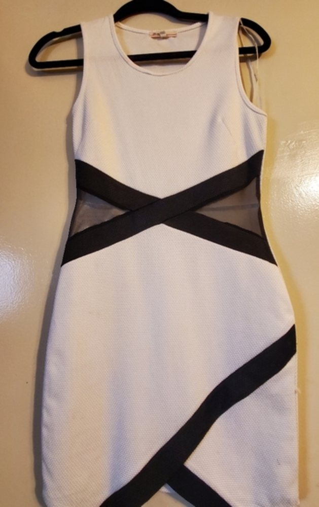 White and black dress